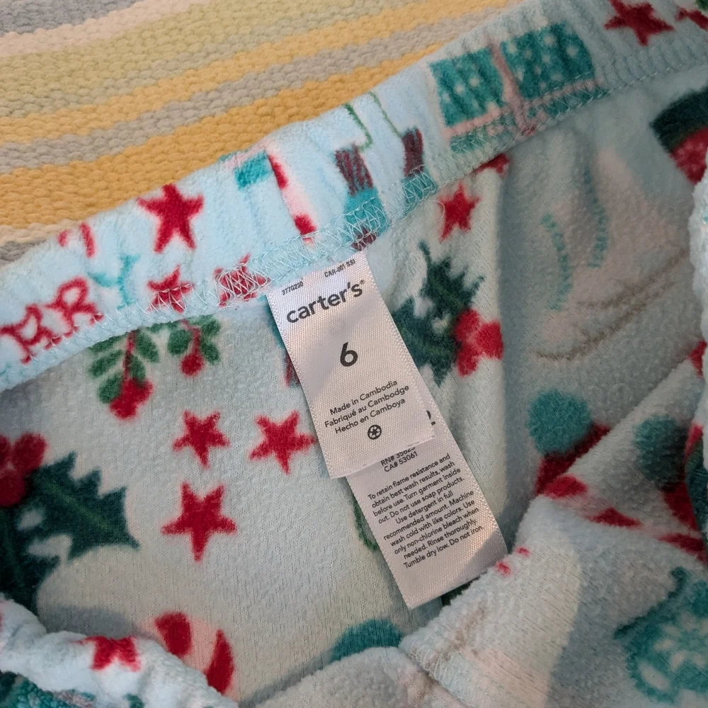Carter's fleece holiday winter ❄️ PJ pajama pants size 6